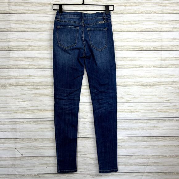 Kancan Medium Blue Mid Rise Skinny Jeans - Picture 5 of 8